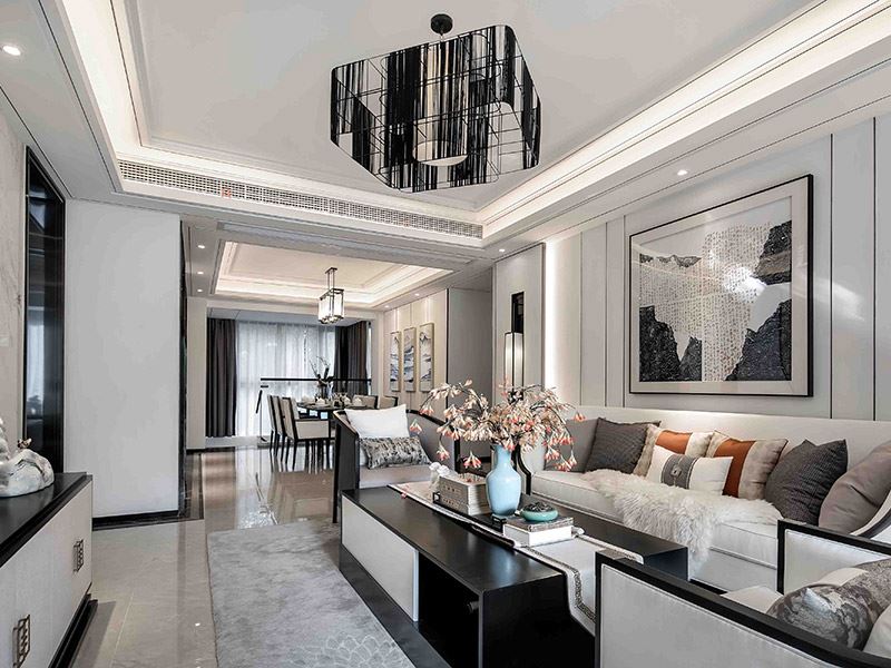 河源市濱河家園輕奢風(fēng)格三居室裝修案例