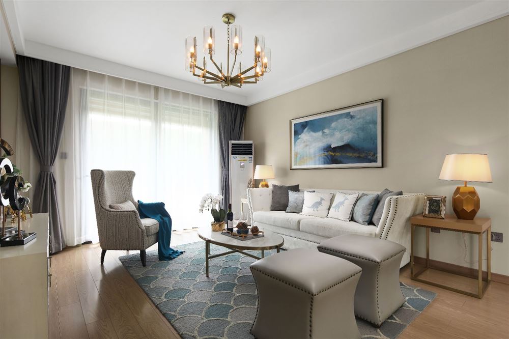 惠州市寶安虹海灣歐式風(fēng)格三居室裝修案例