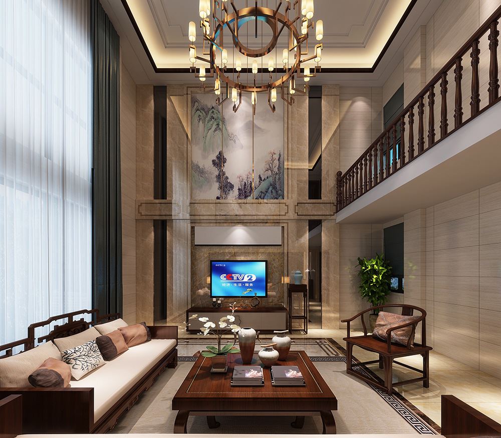 湛江市泰匯廣場新中式風(fēng)格別墅裝修案例
