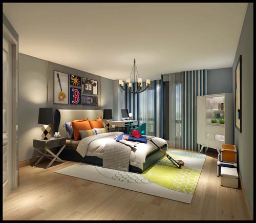 廣州市廟前西街小區(qū)現(xiàn)代風格三居室裝修案例