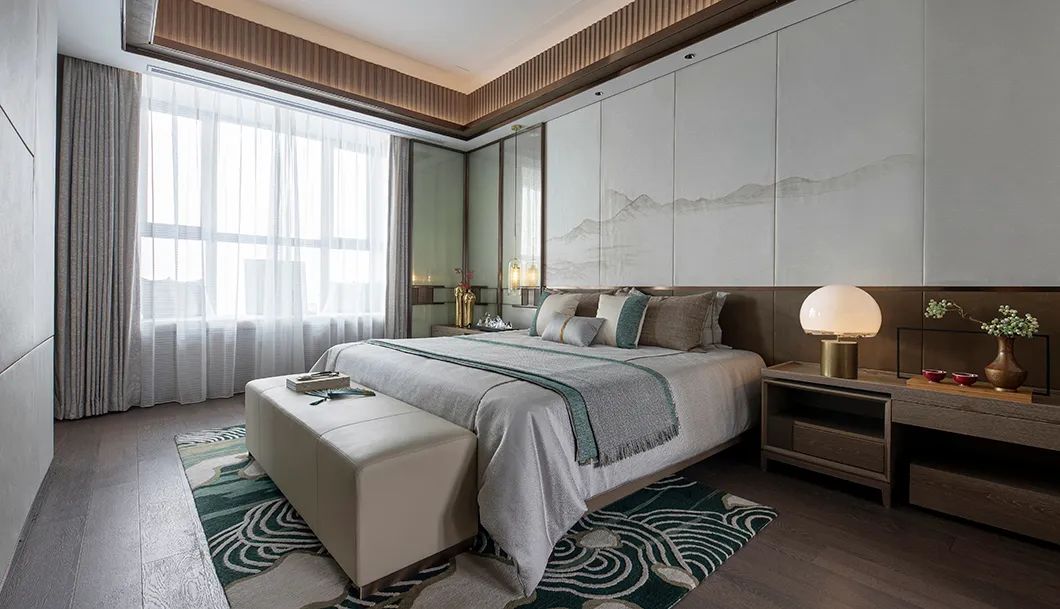 新中式風(fēng)格家裝設(shè)計復(fù)式裝修效果圖-臥室 新中式風(fēng)格家裝設(shè)計復(fù)式裝修效果圖-臥室