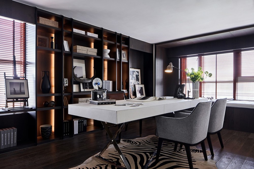 簡(jiǎn)歐輕奢風(fēng)格室內(nèi)家裝案例效果圖-書房 簡(jiǎn)歐輕奢風(fēng)格室內(nèi)家裝案例效果圖-書房