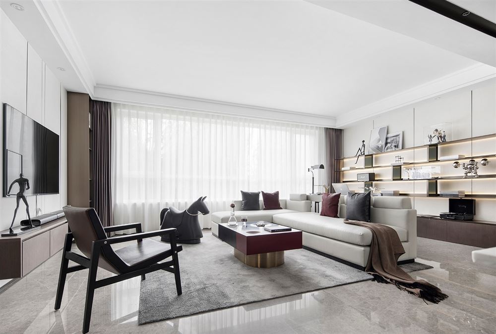 江門市越秀星匯名庭輕奢風(fēng)格三居室裝修案例