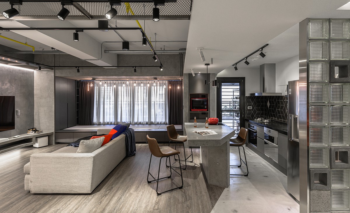 現(xiàn)代工業(yè)風格家裝設計室內(nèi)裝修效果圖-客餐廳 現(xiàn)代工業(yè)風格家裝設計室內(nèi)裝修效果圖-客餐廳