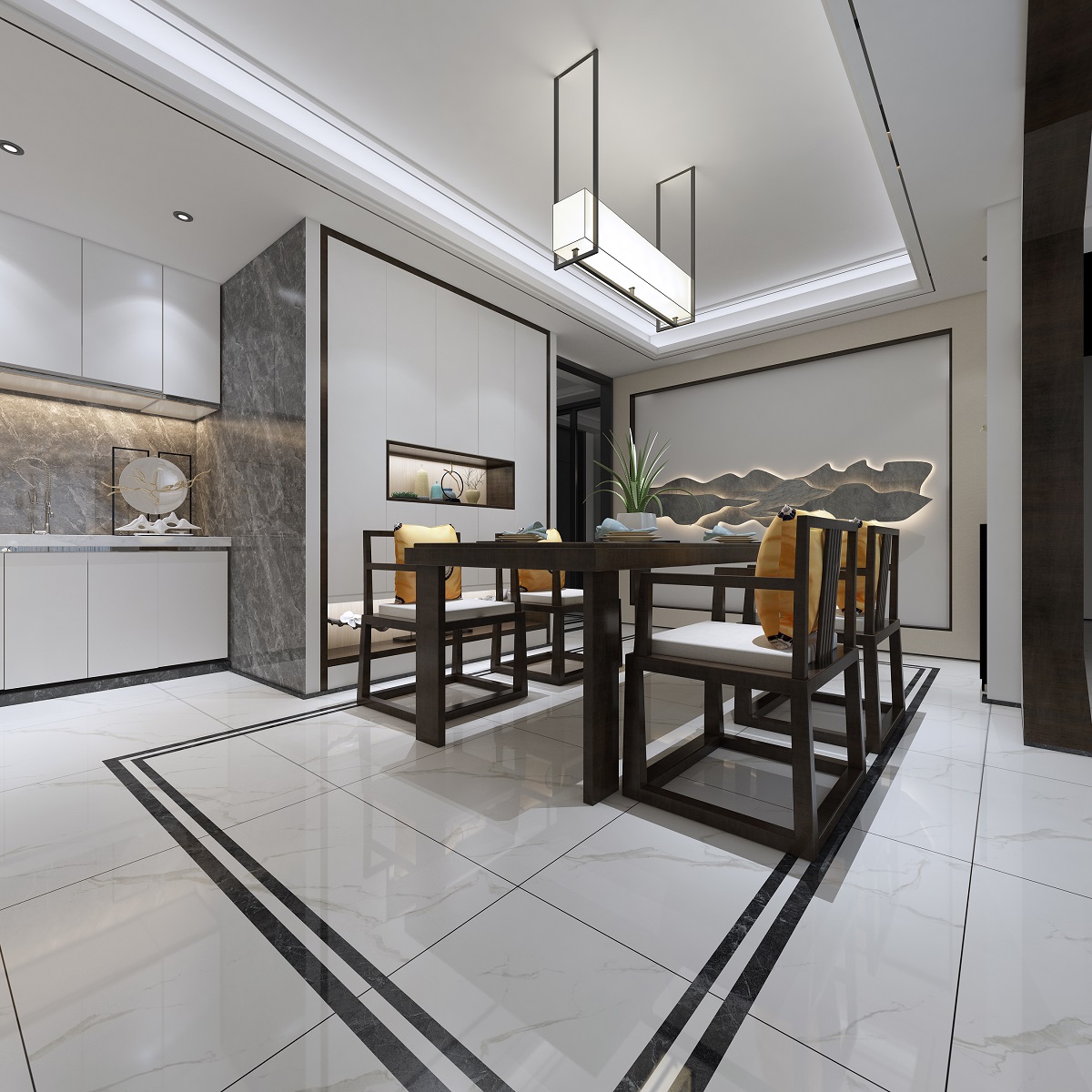 新中式風(fēng)格室內(nèi)裝修設(shè)計(jì)效果圖-中海文華熙岸三居115平米-室內(nèi)裝修設(shè)計(jì)餐廳 新中式風(fēng)格室內(nèi)裝修設(shè)計(jì)效果圖-中海文華熙岸三居115平米-室內(nèi)裝修設(shè)計(jì)餐廳