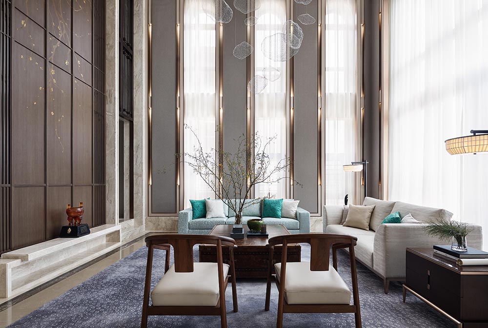 新中式風(fēng)格家裝設(shè)計別墅裝修效果圖-客廳 新中式風(fēng)格家裝設(shè)計別墅裝修效果圖-客廳