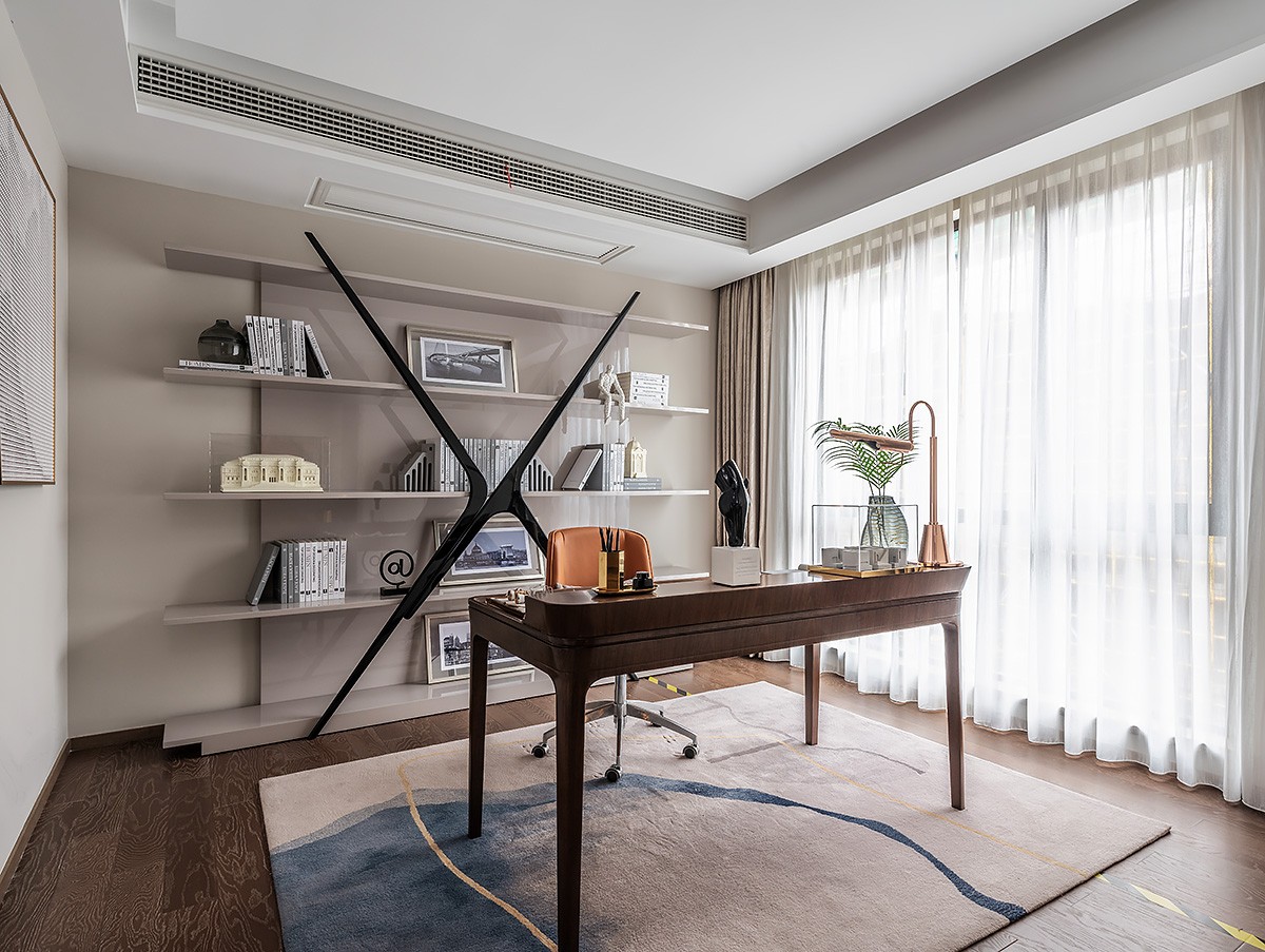 新中式風(fēng)格家裝設(shè)計別墅裝修效果圖-書房 新中式風(fēng)格家裝設(shè)計別墅裝修效果圖-書房