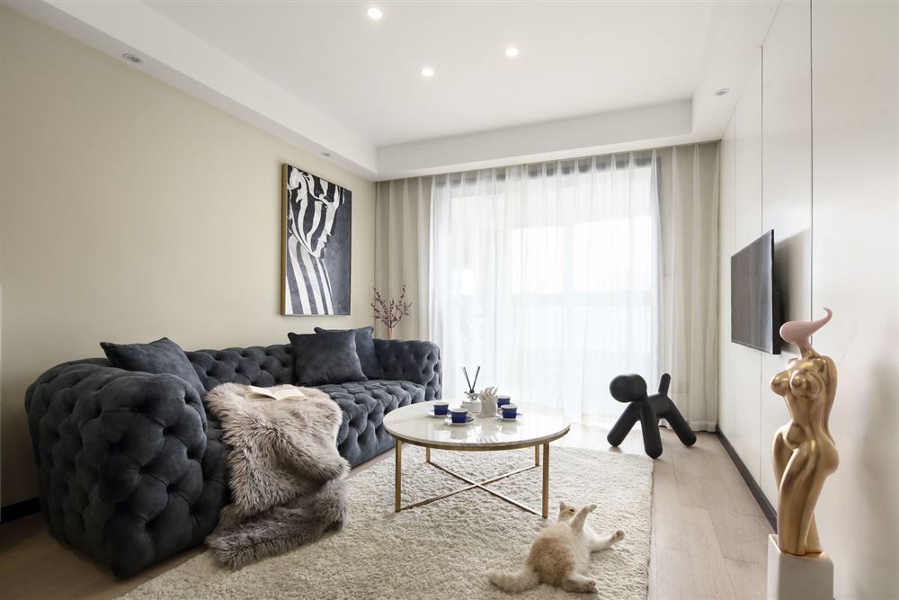 曲靖市龍澤園現(xiàn)代簡(jiǎn)約風(fēng)格三居室裝修案例