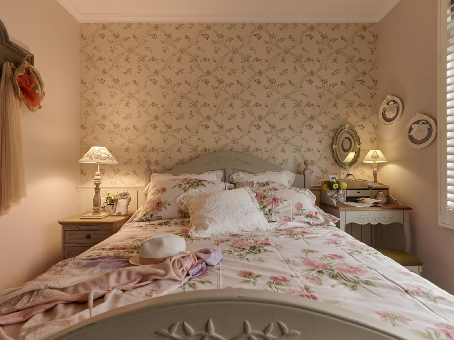 南航碧花園別墅360平米田園風格裝修案例-主臥床 南航碧花園別墅360平米田園風格裝修案例-主臥床