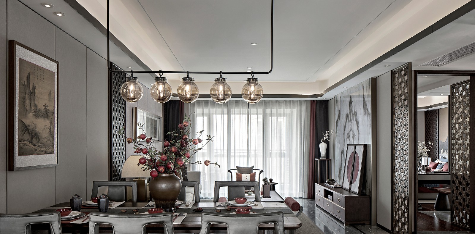 新中式風(fēng)格家裝設(shè)計(jì)室內(nèi)裝修效果圖-餐廳 新中式風(fēng)格家裝設(shè)計(jì)室內(nèi)裝修效果圖-餐廳