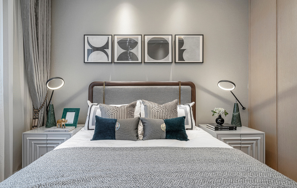 北歐輕奢風(fēng)格室內(nèi)家裝案例效果圖-臥室 北歐輕奢風(fēng)格室內(nèi)家裝案例效果圖-臥室