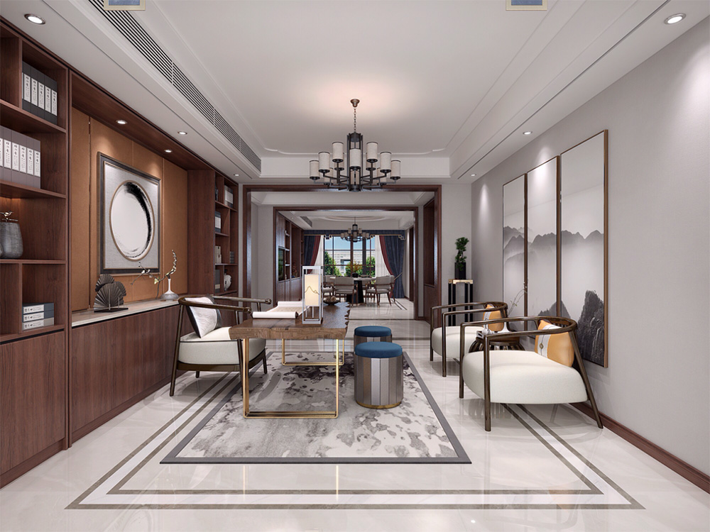 新中式別墅大宅裝修設(shè)計(jì)-書房 新中式別墅大宅裝修設(shè)計(jì)-書房