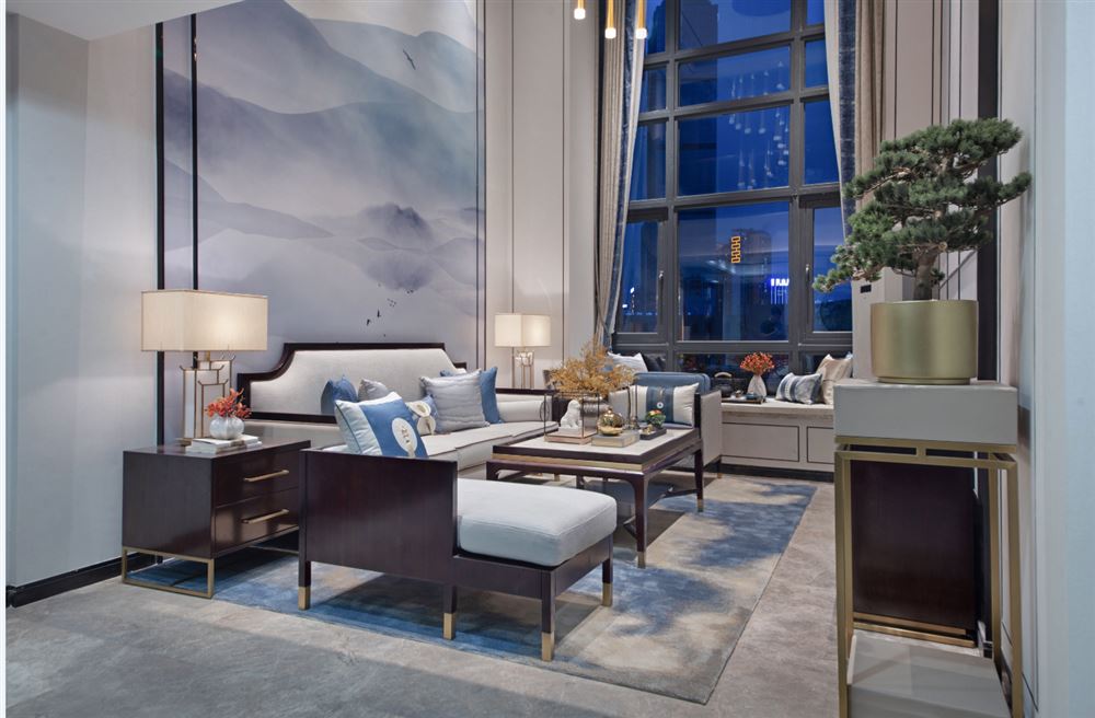 廣州市珠江國際城新中式風(fēng)格三居室裝修案例