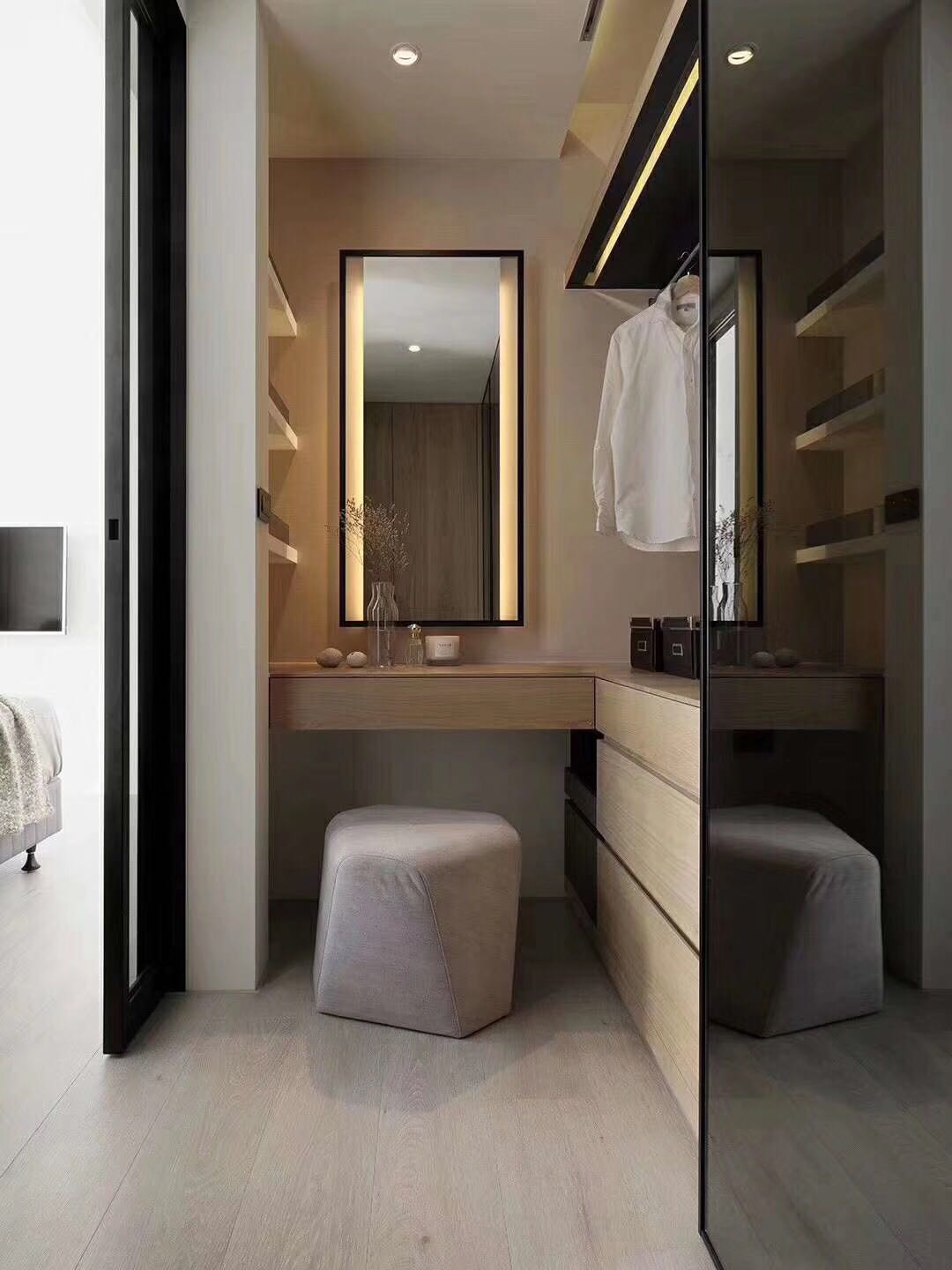 星星凱旋國際三居128平米簡(jiǎn)約現(xiàn)代風(fēng)格裝修案例-衣帽間