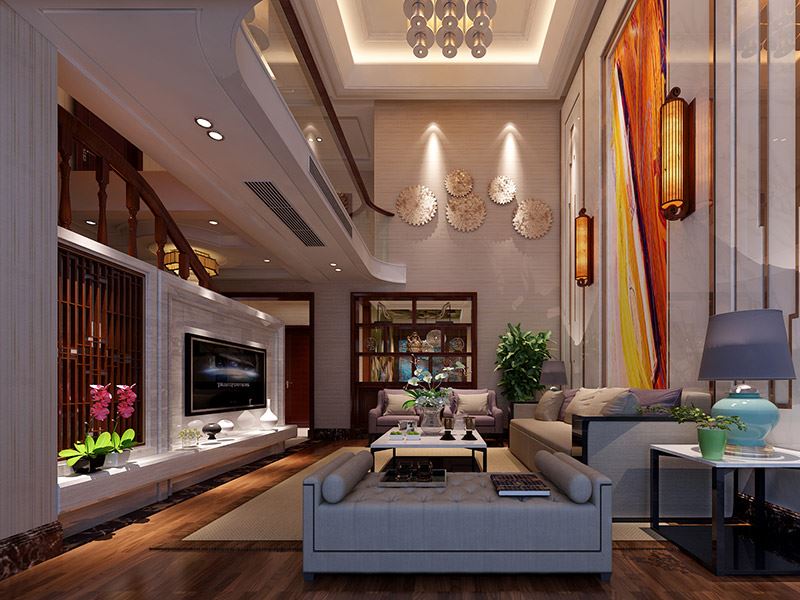 揭陽(yáng)市博雅苑C區(qū)新中式風(fēng)格復(fù)式裝修案例