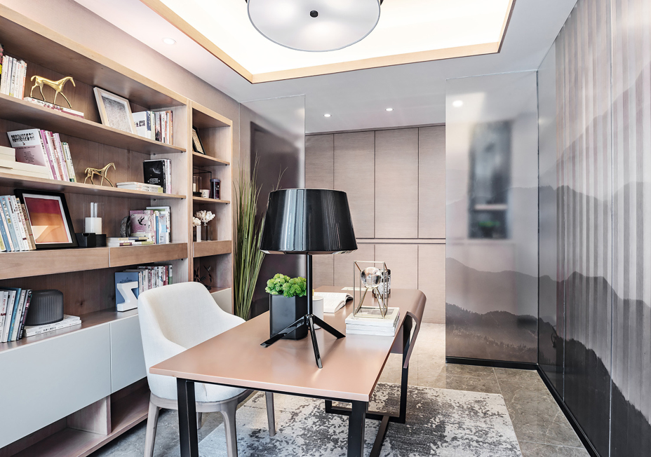 輕奢簡(jiǎn)約風(fēng)格室內(nèi)家裝案例效果圖-書房