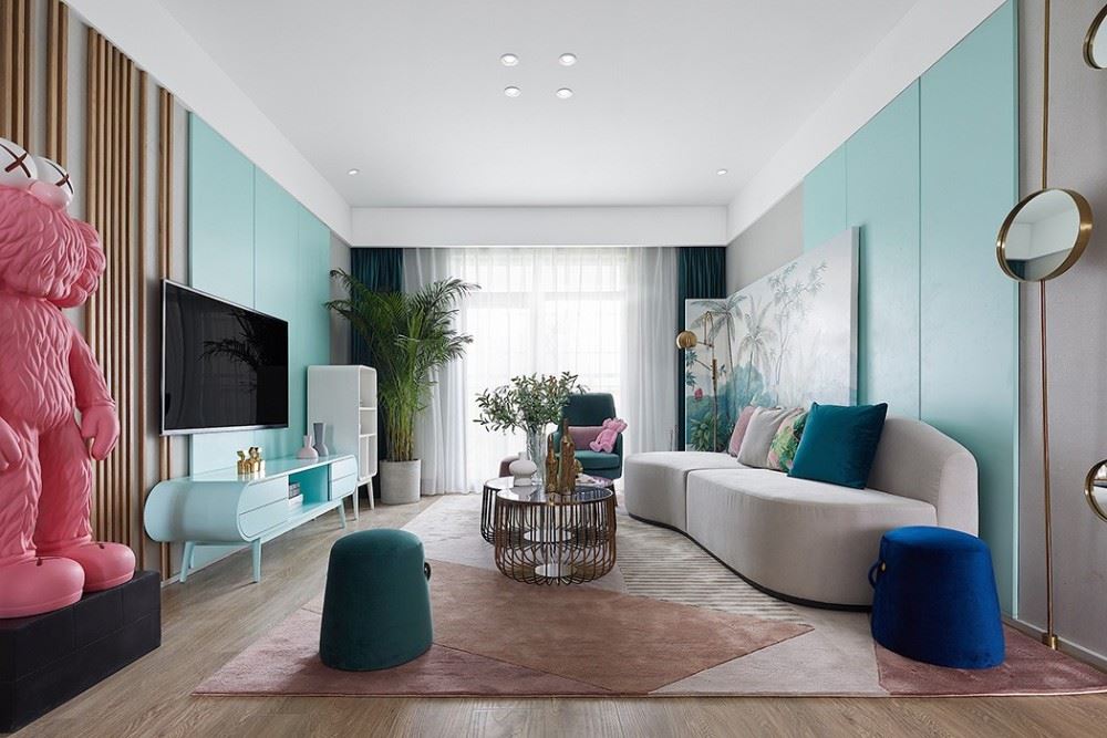 佛山市保利雲(yún)上輕奢風(fēng)格三居室裝修案例