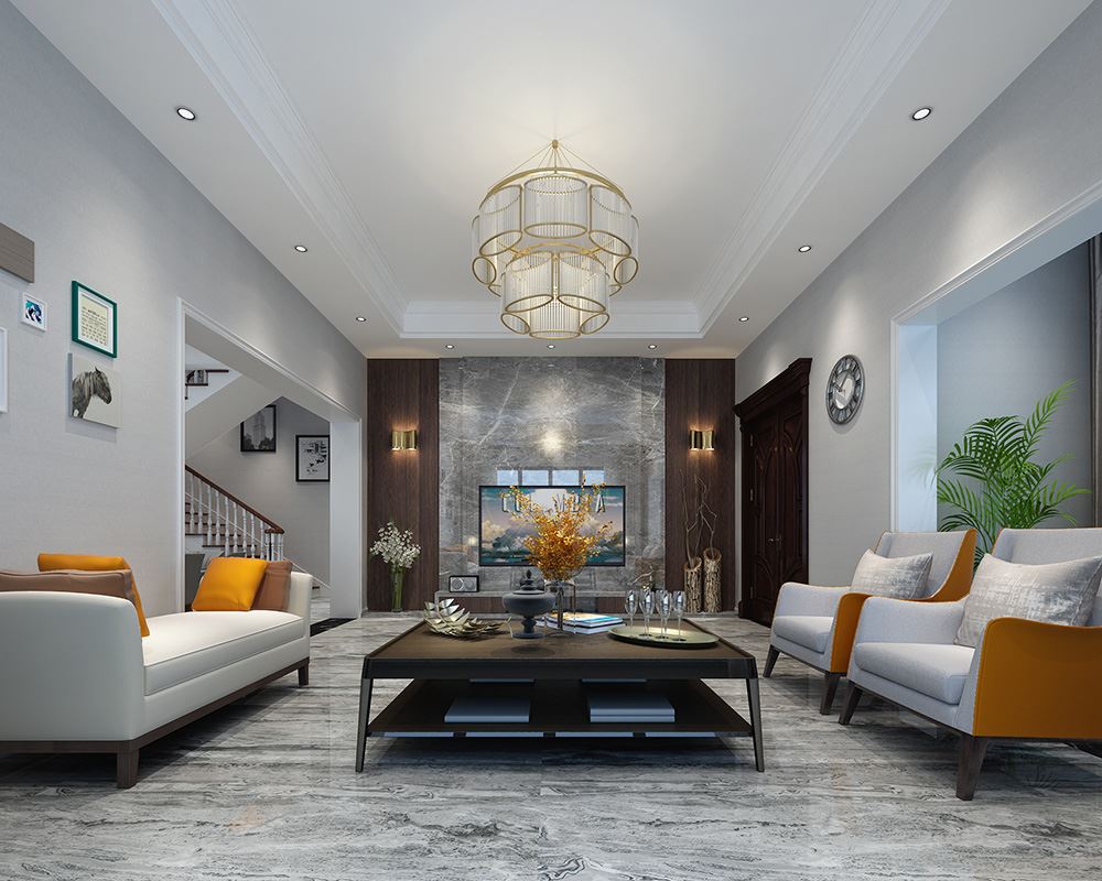 青島市魯信長(zhǎng)春花園現(xiàn)代簡(jiǎn)約風(fēng)格別墅裝修案例