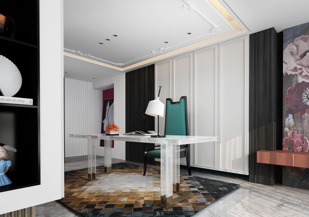 時(shí)尚輕奢風(fēng)格家裝設(shè)計(jì)室內(nèi)裝修效果圖-書房 時(shí)尚輕奢風(fēng)格家裝設(shè)計(jì)室內(nèi)裝修效果圖-書房