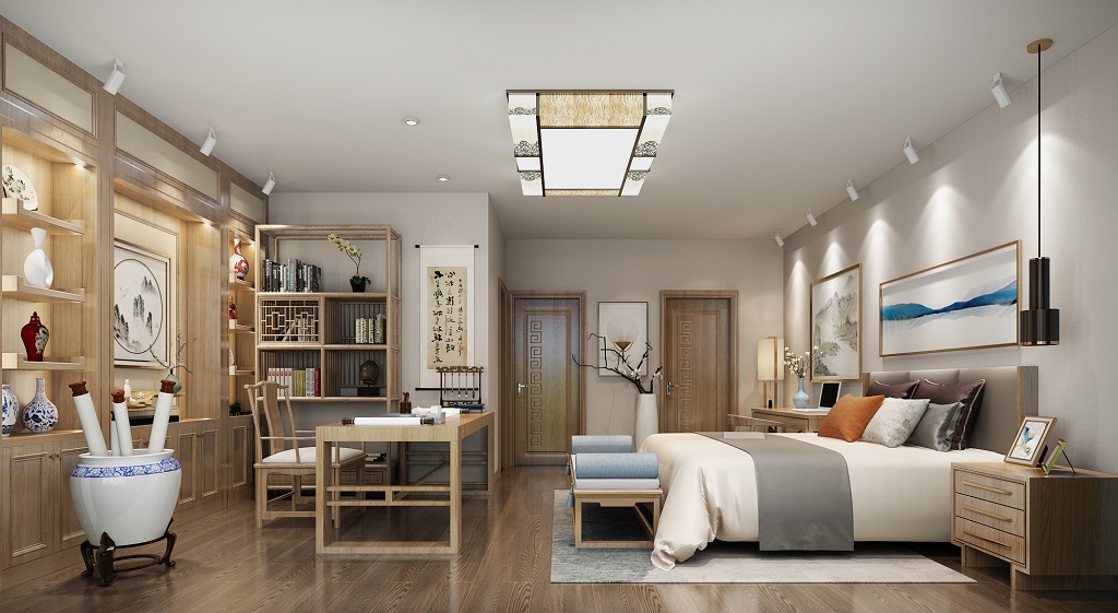 淮安市億力未來城新中式風(fēng)格別墅裝修案例