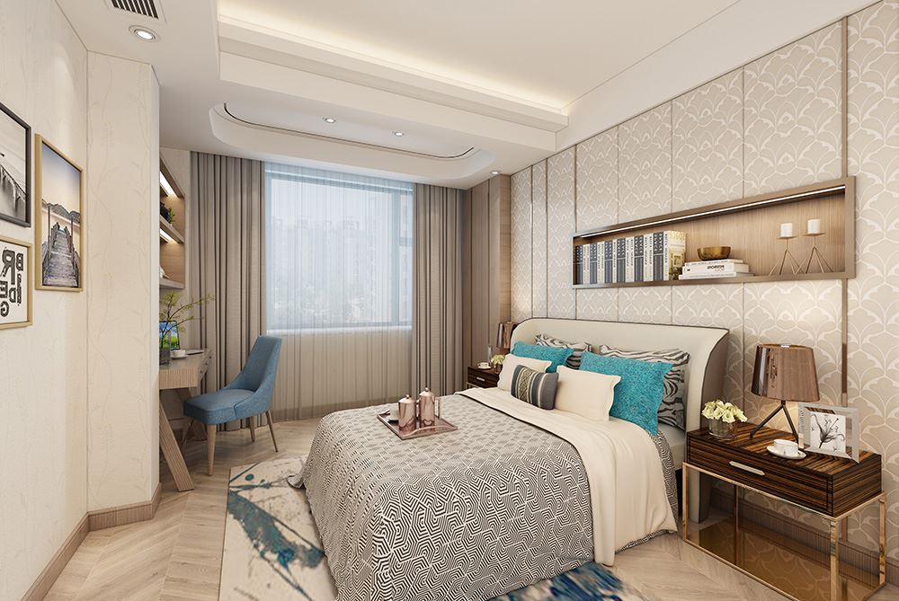 佛山市保利中央公園新中式風(fēng)格復(fù)式裝修案例