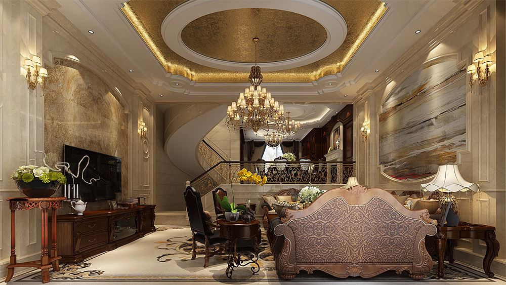 連云港市連云港供電局宿舍美式風(fēng)格別墅裝修案例