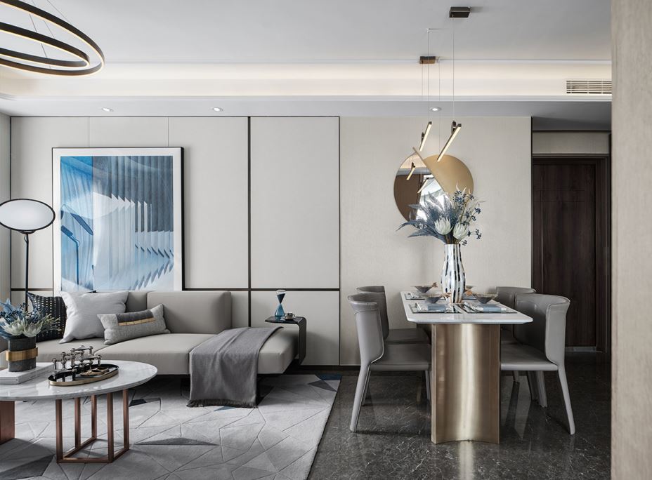 江門市海悅君庭輕奢風(fēng)格三居室裝修案例