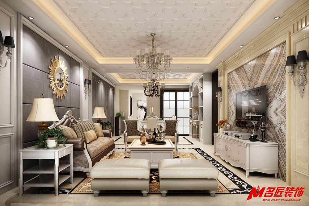 茂名市粵西明珠歐式風格四居室裝修案例