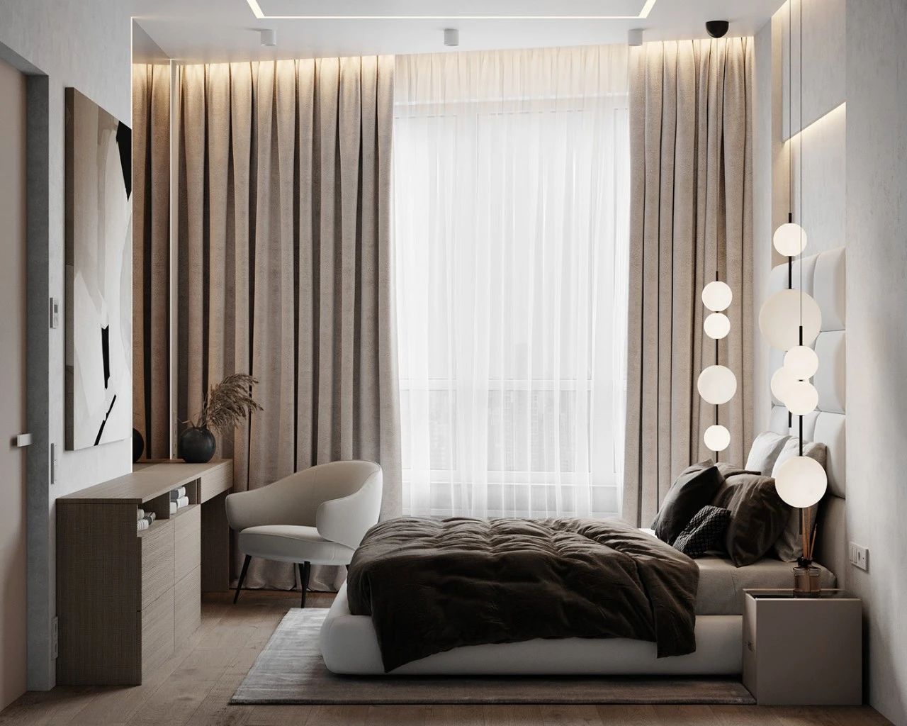 現(xiàn)代簡約風(fēng)格室內(nèi)設(shè)計家裝案例-臥室 現(xiàn)代簡約風(fēng)格室內(nèi)設(shè)計家裝案例-臥室