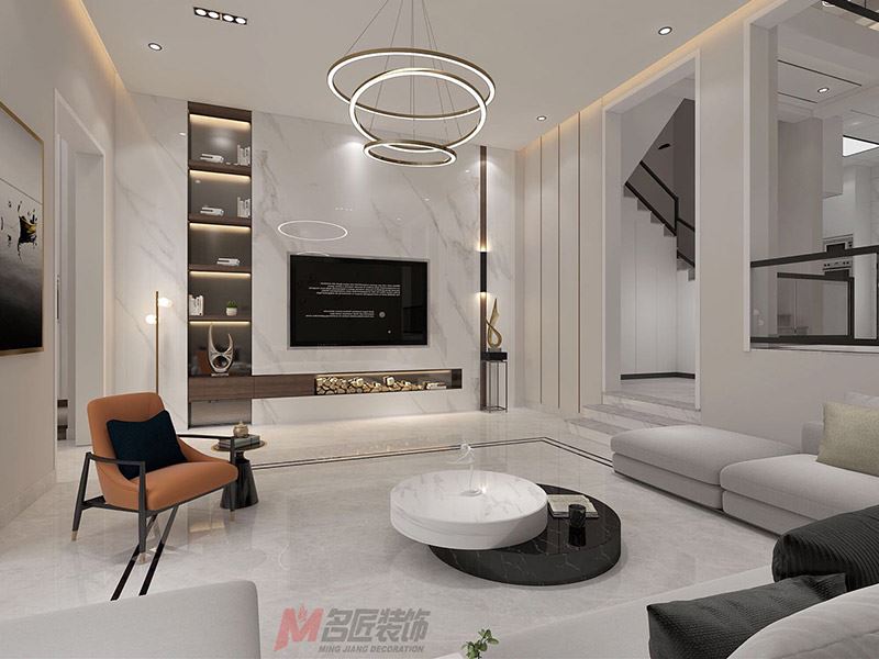 自貢市南湖國際社區(qū)一期現(xiàn)代簡約風格別墅裝修案例