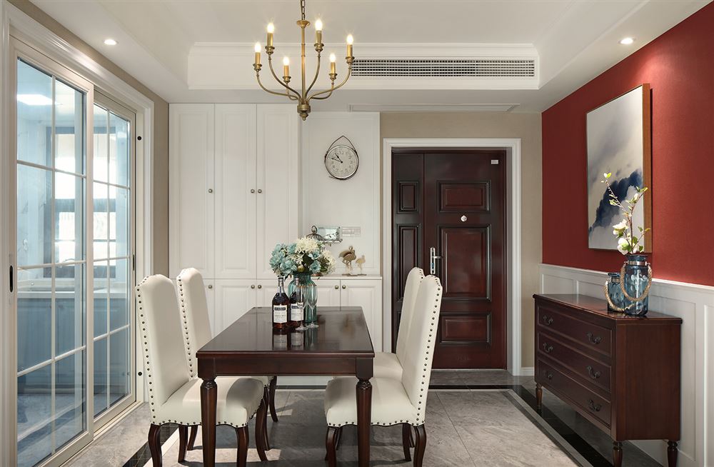 佛山市世茂弘陽綠島湖公館美式風(fēng)格三居室裝修案例