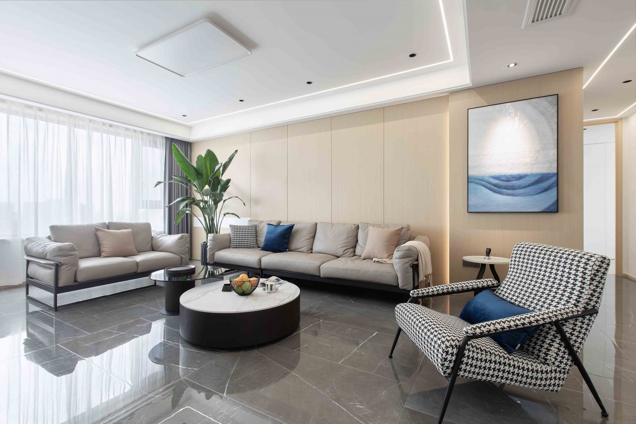 現(xiàn)代簡約風格室內(nèi)家裝案例效果圖-客廳 現(xiàn)代簡約風格室內(nèi)家裝案例效果圖-客廳