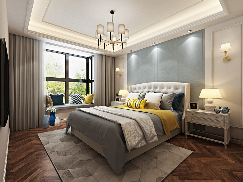 美式輕奢風(fēng)格室內(nèi)裝修設(shè)計(jì)效果圖-恒大濱江左岸四居133平米-室內(nèi)臥室裝修設(shè)計(jì) 美式輕奢風(fēng)格室內(nèi)裝修設(shè)計(jì)效果圖-恒大濱江左岸四居133平米-室內(nèi)臥室裝修設(shè)計(jì)