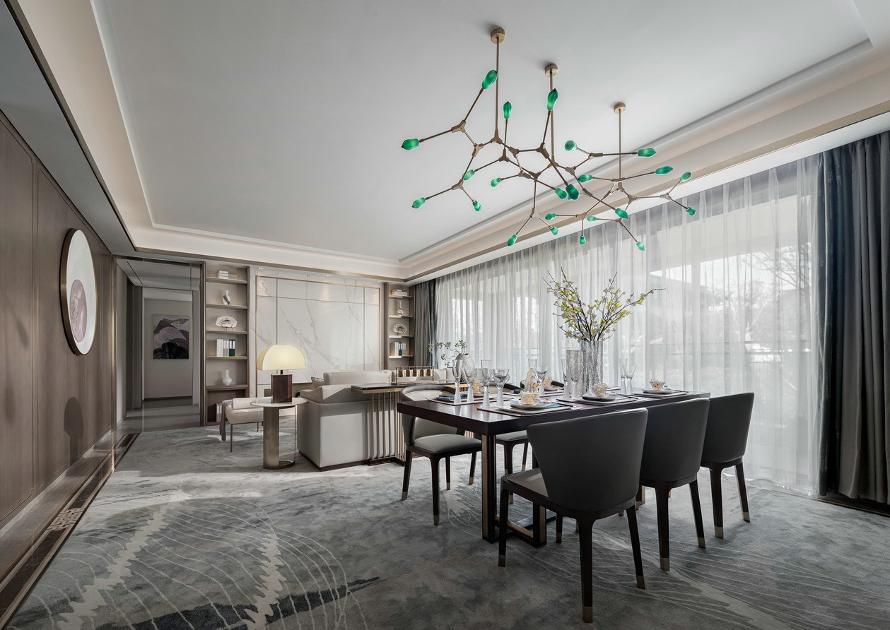 新中式風格室內(nèi)家裝案例效果圖-餐廳 新中式風格室內(nèi)家裝案例效果圖-餐廳