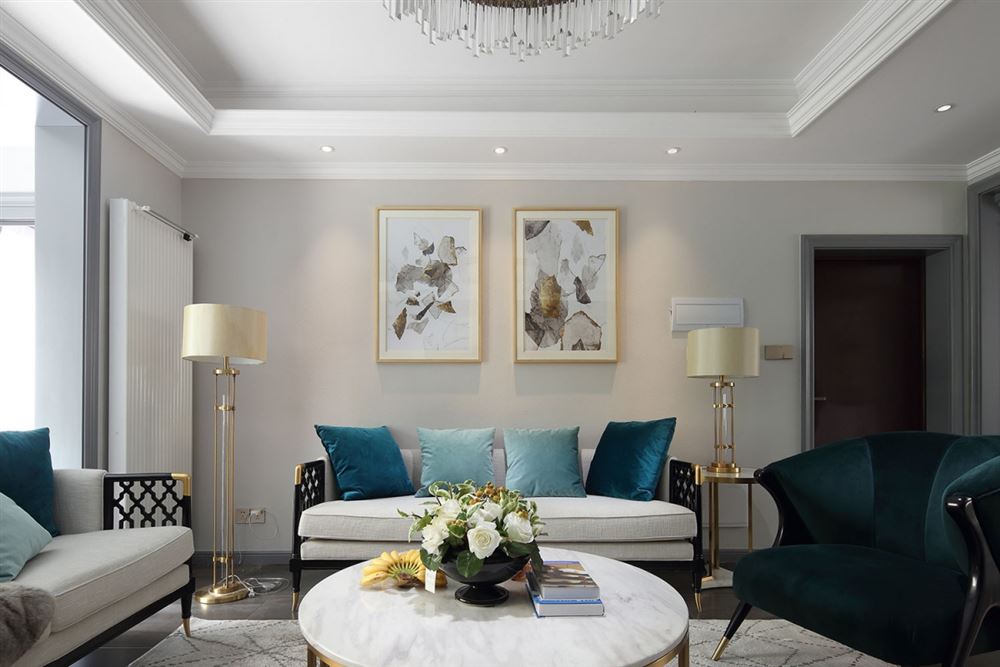 惠州市中天彩虹城輕奢風(fēng)格三居室裝修案例