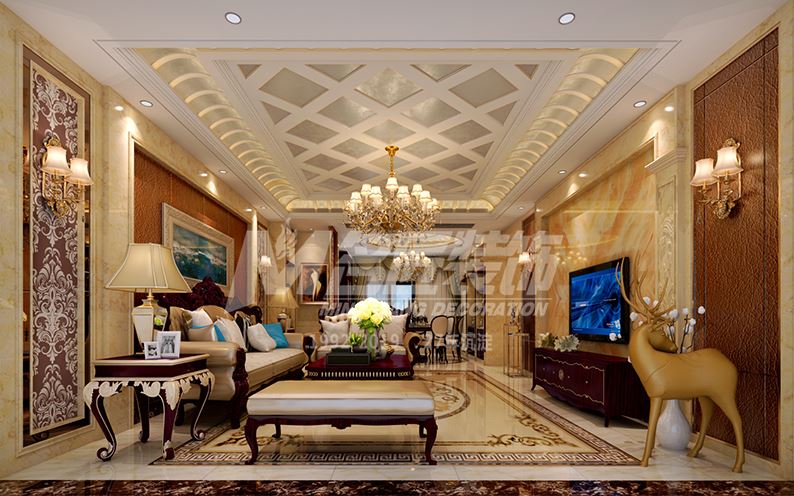 佛山市保利玥府美式風(fēng)格三居室裝修案例