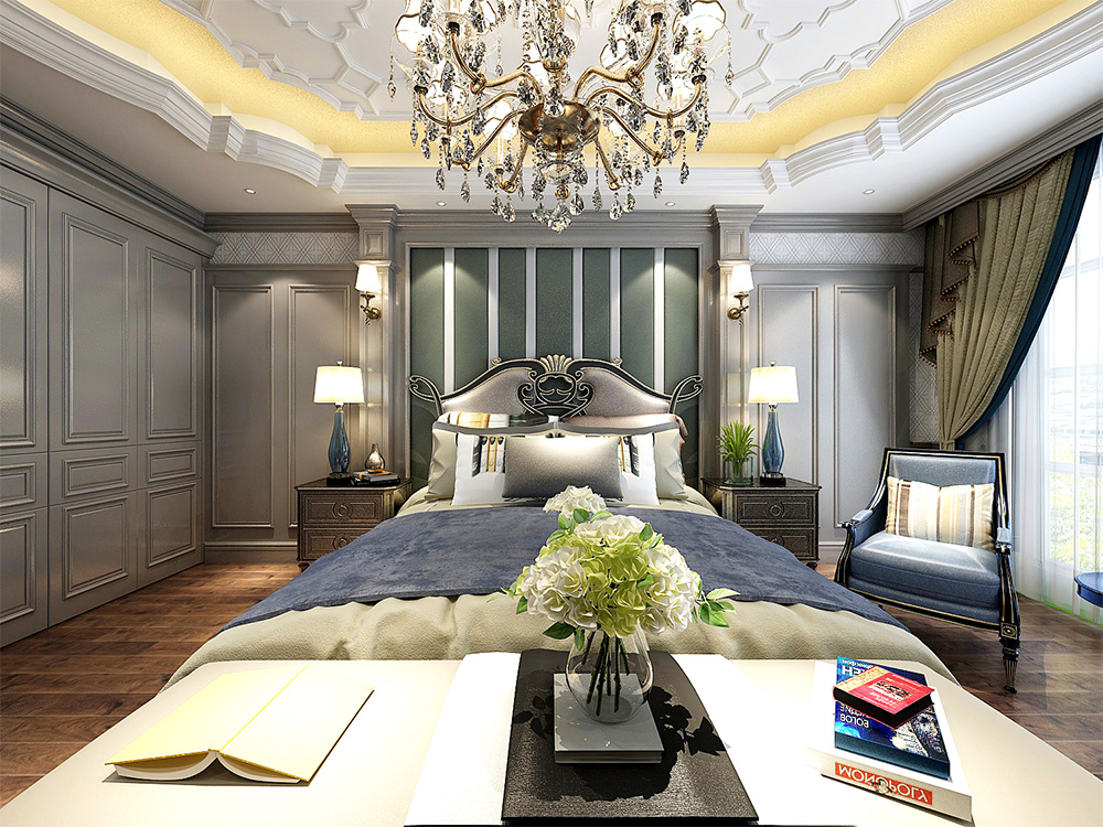 裝修案例經(jīng)典美式風(fēng)格別墅裝修效果圖-主臥 裝修案例經(jīng)典美式風(fēng)格別墅裝修效果圖-主臥
