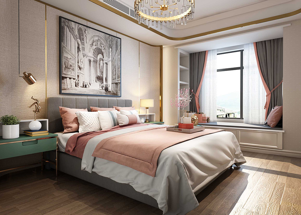 簡歐風(fēng)格別墅裝修設(shè)計(jì)效果圖-客臥