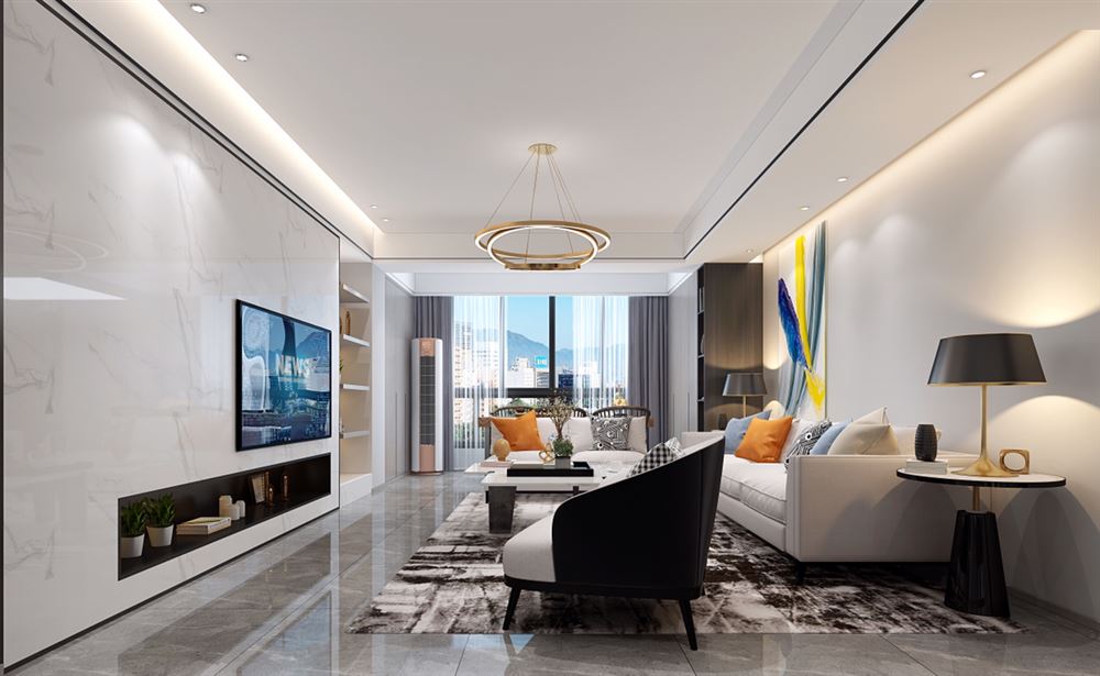 廣州市東風(fēng)廣場(chǎng)輕奢風(fēng)格三居室裝修案例