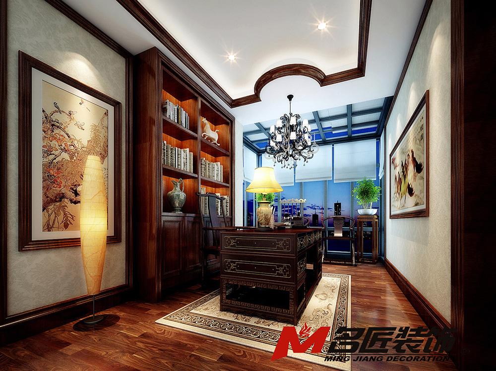 歐式風(fēng)格別墅裝修效果圖-金地九瓏璧別墅277平米-別墅裝修設(shè)計(jì)書(shū)房 歐式風(fēng)格別墅裝修效果圖-金地九瓏璧別墅277平米-別墅裝修設(shè)計(jì)書(shū)房