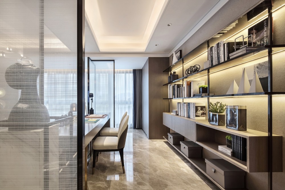 現(xiàn)代輕奢風(fēng)格室內(nèi)設(shè)計(jì)家裝案例-書房 現(xiàn)代輕奢風(fēng)格室內(nèi)設(shè)計(jì)家裝案例-書房
