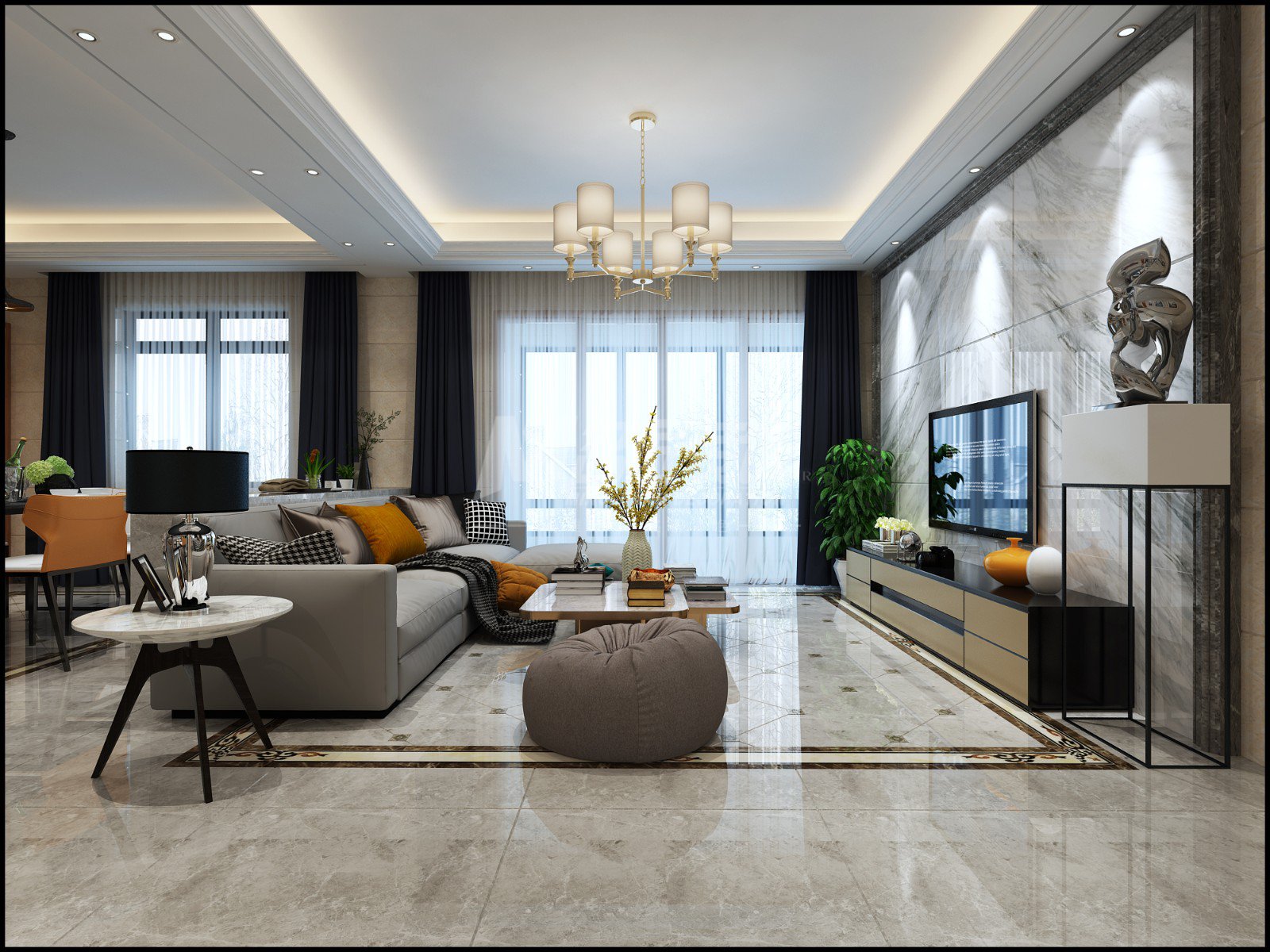 淮安市億力未來城現(xiàn)代簡(jiǎn)約風(fēng)格三居室裝修案例