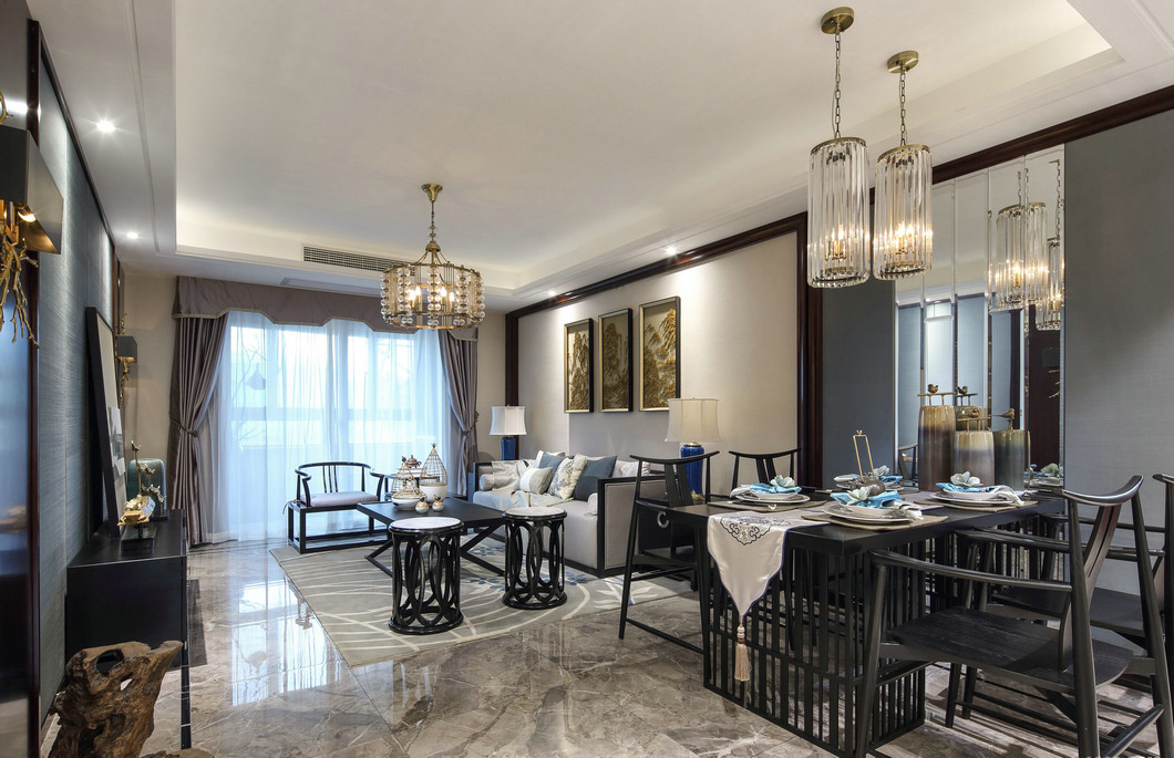 新中式風格室內(nèi)設計家裝案例-客餐廳 新中式風格室內(nèi)設計家裝案例-客餐廳