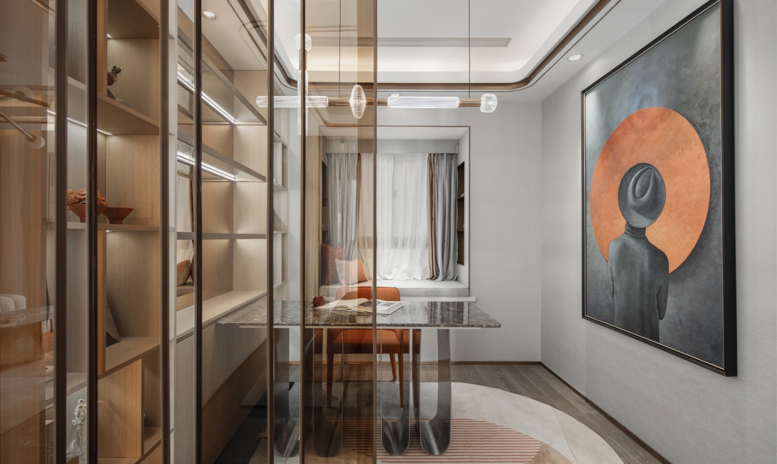 現(xiàn)代輕奢風(fēng)格室內(nèi)設(shè)計(jì)家裝案例-書房 現(xiàn)代輕奢風(fēng)格室內(nèi)設(shè)計(jì)家裝案例-書房