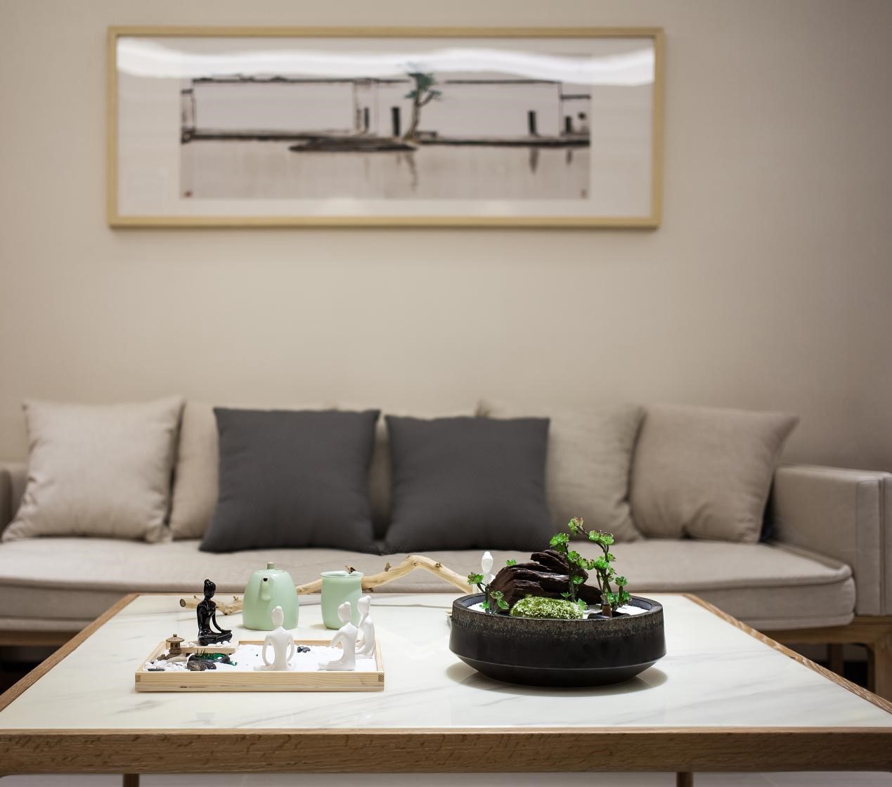 新中式風格家裝設計室內裝修效果圖-客廳茶幾 新中式風格家裝設計室內裝修效果圖-客廳茶幾