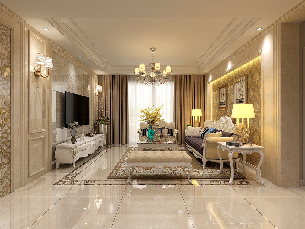 裝修公司簡歐風(fēng)格室內(nèi)裝修效果圖-客廳 裝修公司簡歐風(fēng)格室內(nèi)裝修效果圖-客廳