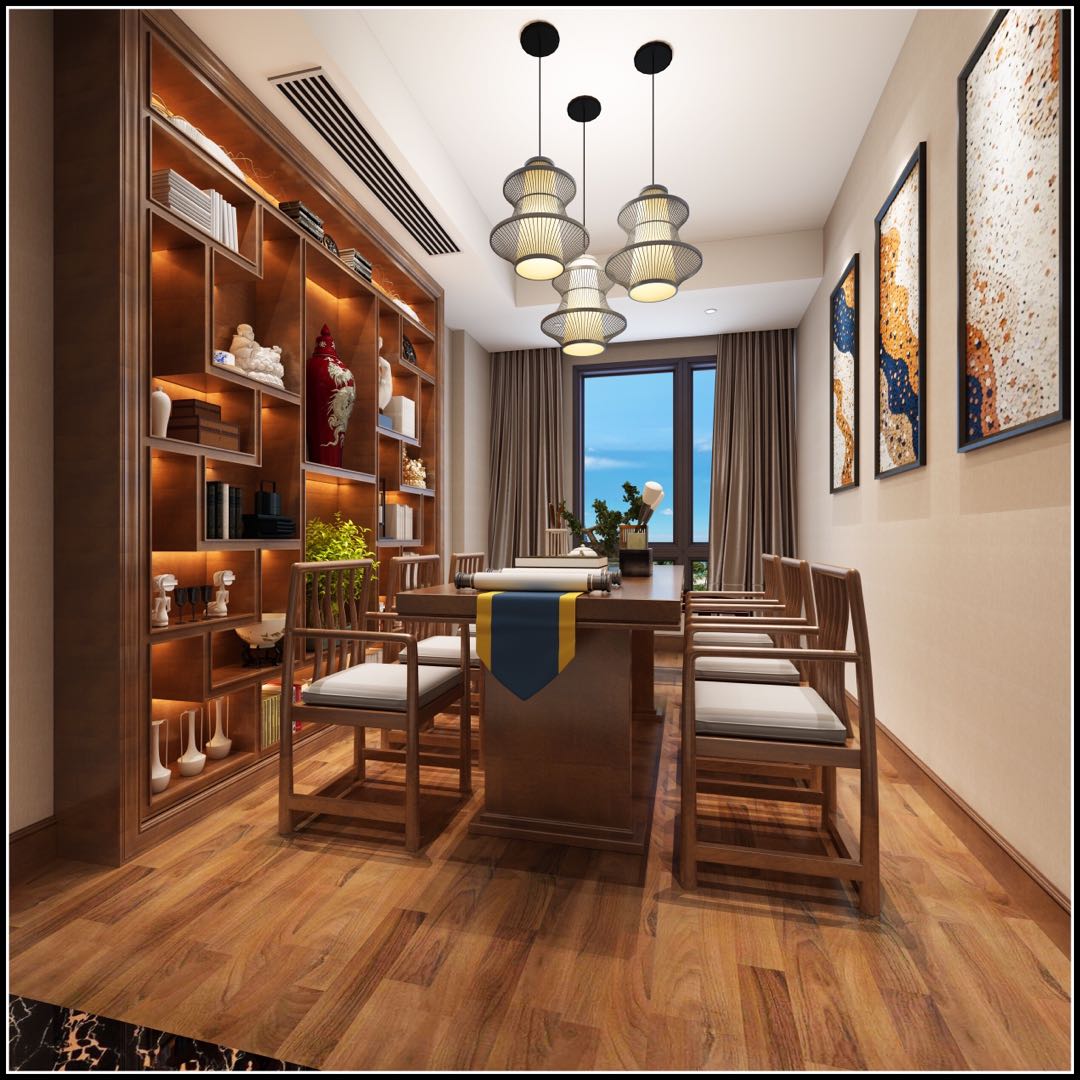 裝修公司新中式風(fēng)格室內(nèi)裝修效果圖-書房 裝修公司新中式風(fēng)格室內(nèi)裝修效果圖-書房