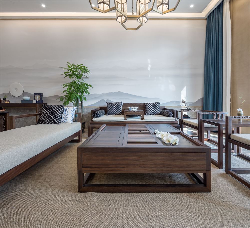 佛山市高明碧桂園·花城薈新中式風(fēng)格平層裝修案例