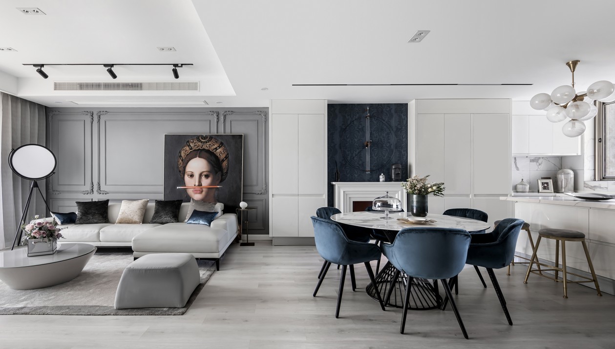 裝修案例法式輕奢風(fēng)格室內(nèi)裝修效果圖-客餐廳 裝修案例法式輕奢風(fēng)格室內(nèi)裝修效果圖-客餐廳