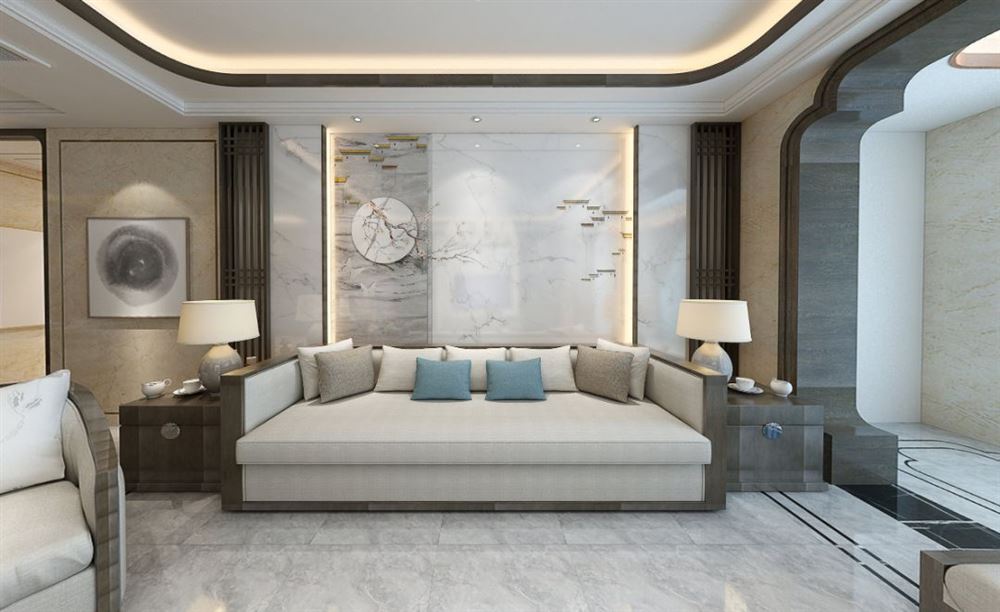 廣州市廟前西街小區(qū)新中式風格四居室裝修案例